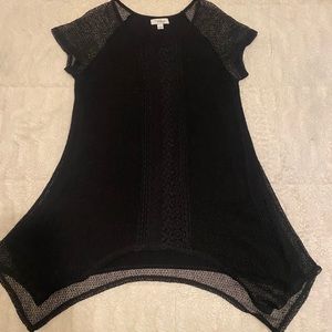 Mesh/Lace Black Dress/Shirt